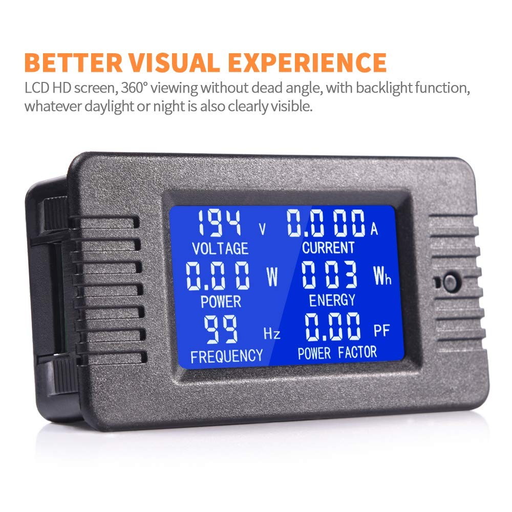 80-260V 100A LCD Display AC Volt Meter Amp Multi-meter Power Monitor Panel Kit