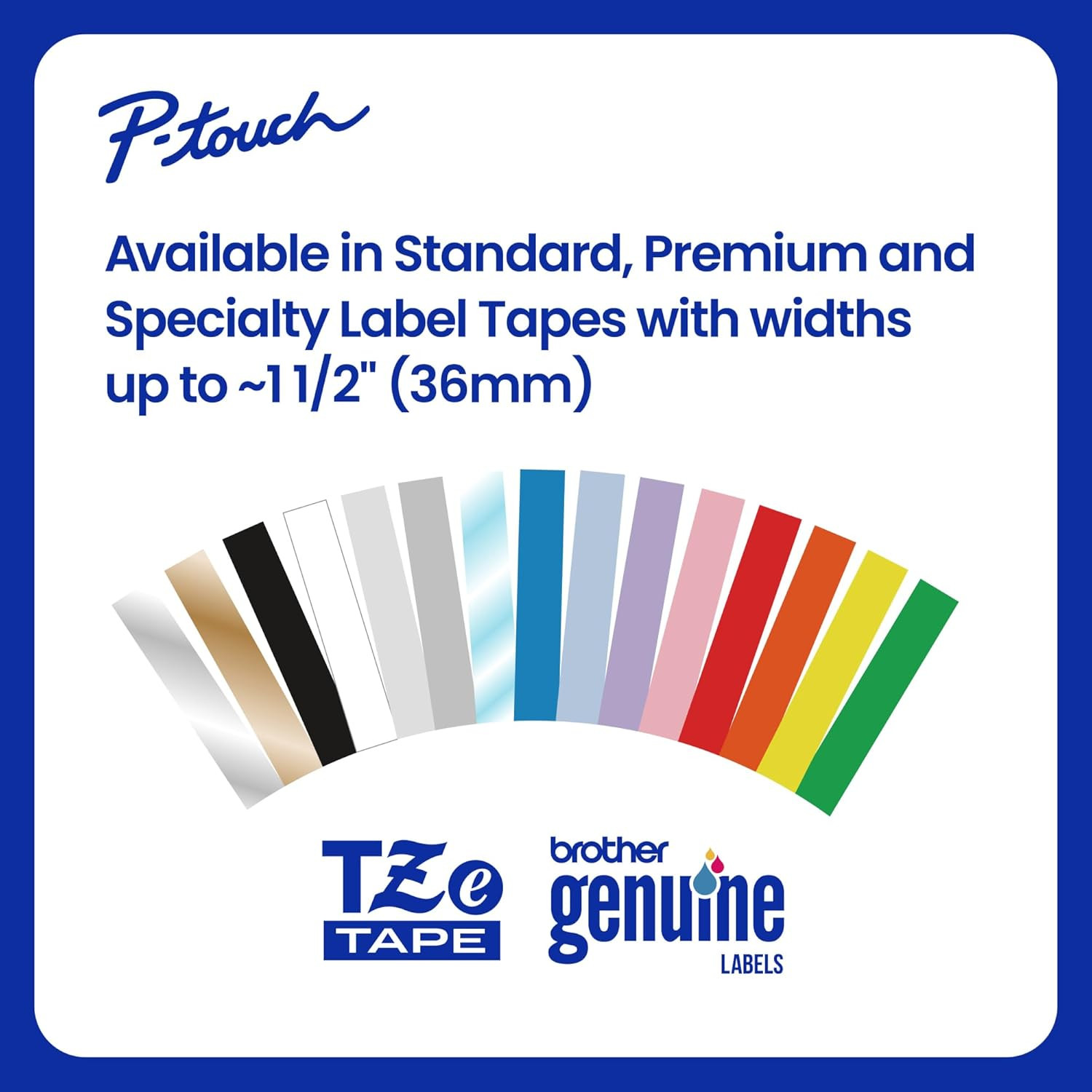 Genuine P-Touch, Tze-231 2 Pack Tape (TZE2312PK) ½”(0.47”) X 26.2 Ft. (8M) Lamin