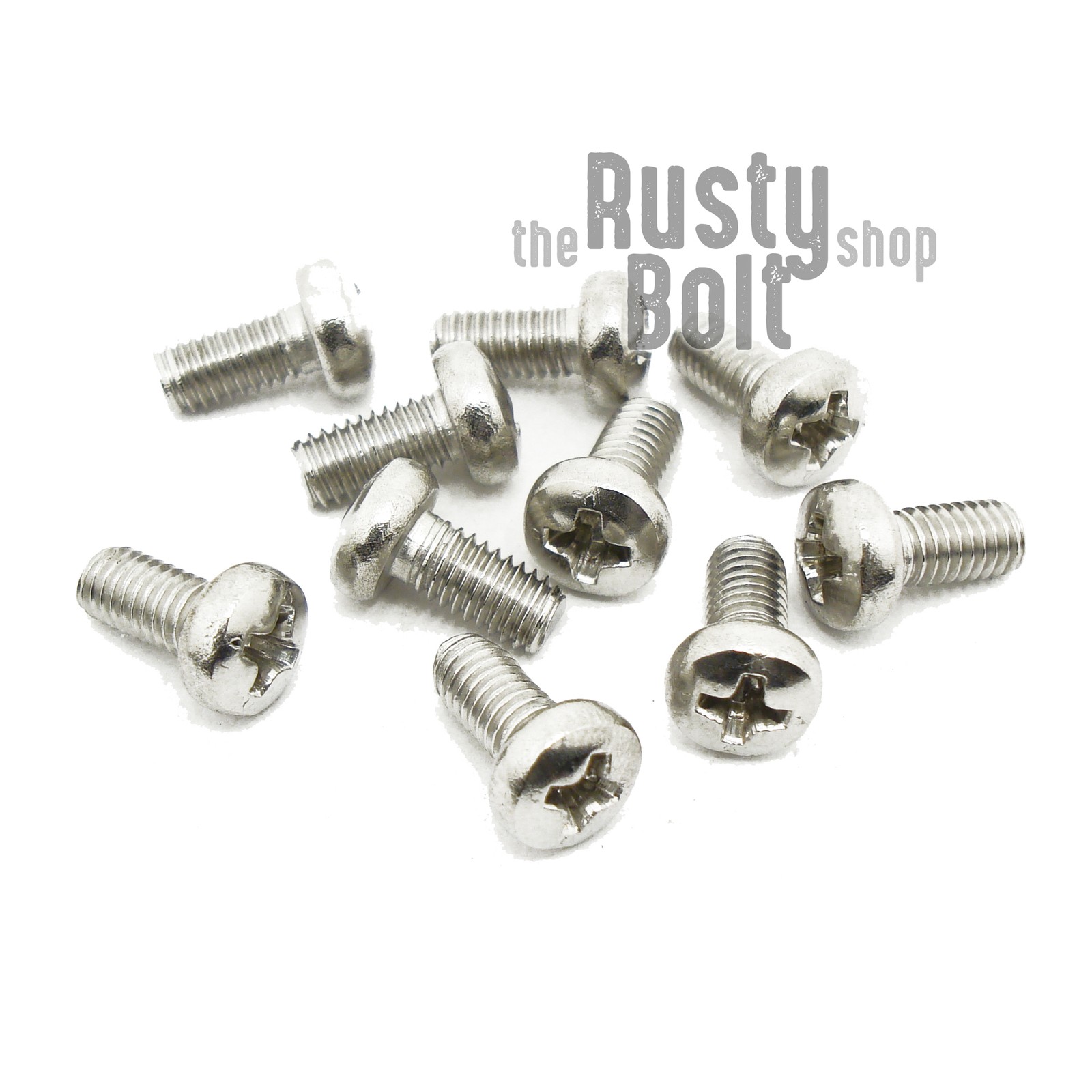 M3 x 6mm, Phillips Pan Head Screws, A2 304 18-8, Stainless Steel .