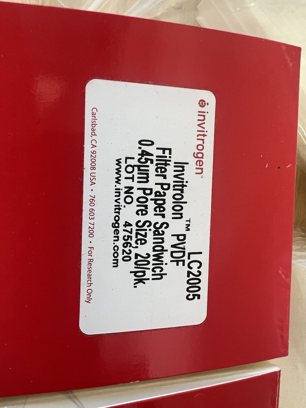 INVITROGEN LC2005 Invitrolon PVDF Filter Paper Sandwich 0.45μm. Take All