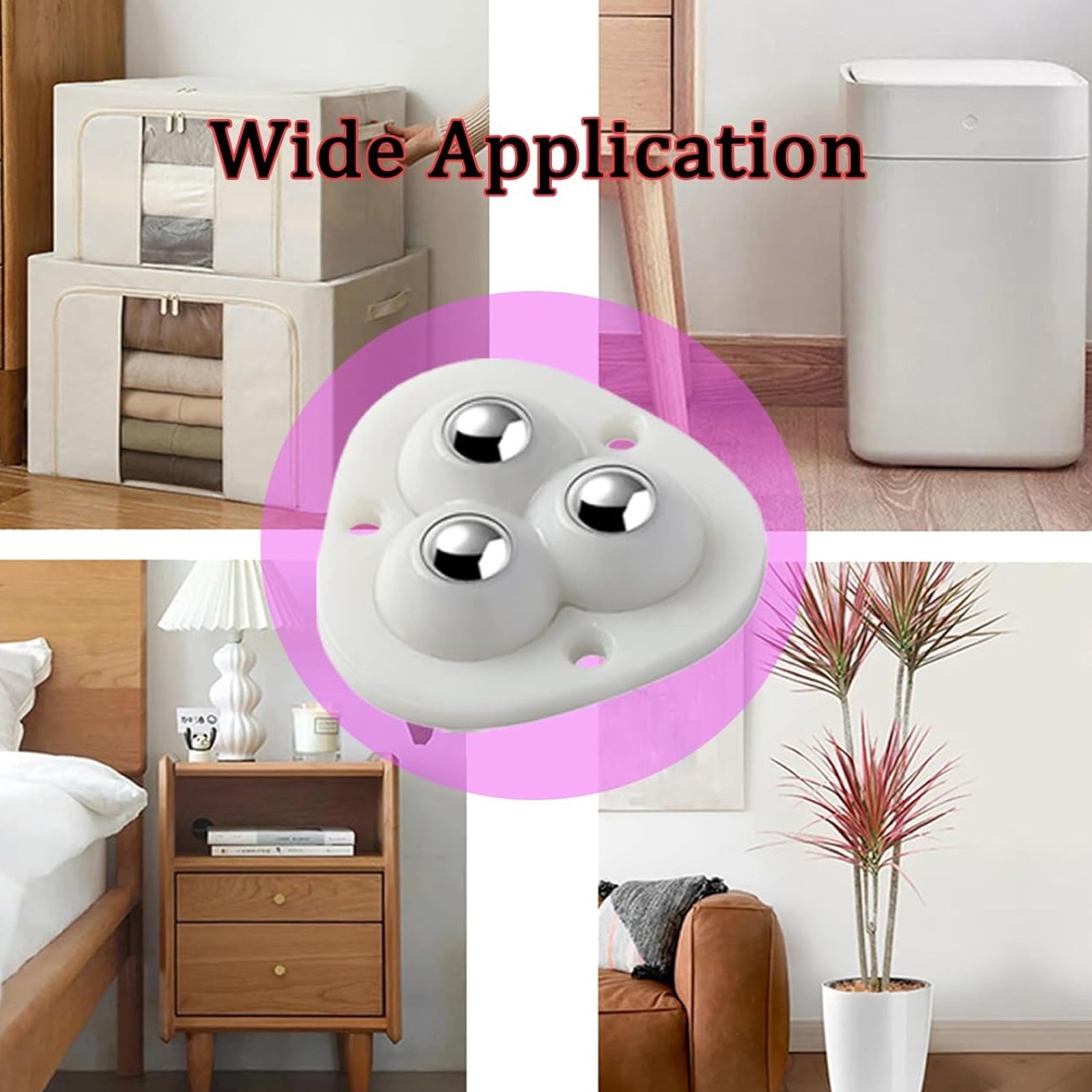 20 pcs Mini Swivel Caster Wheels Self Adhesive Stainless Steel Rolles