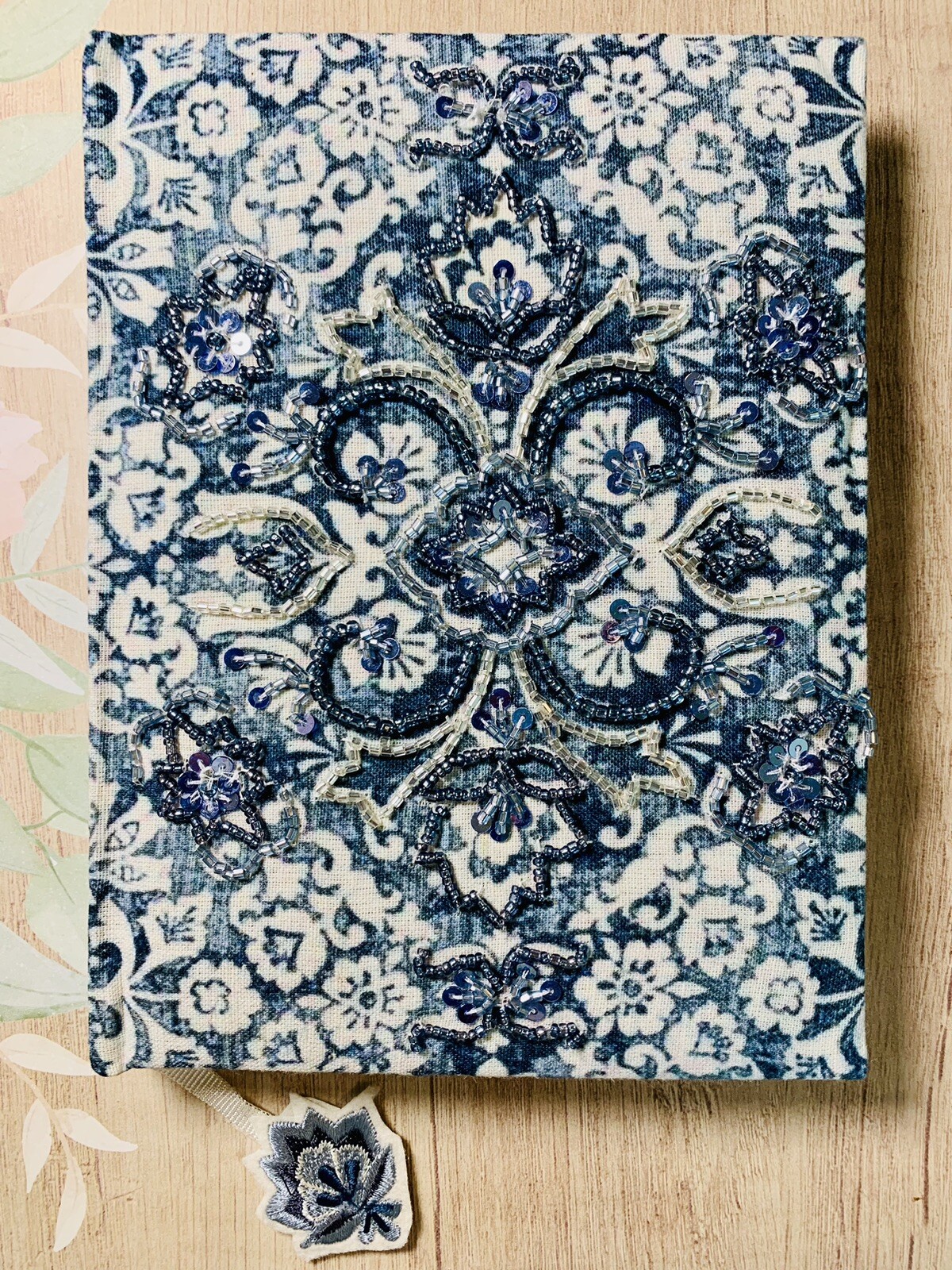 Made In India Handmade Journal Hardcover 240 Lined Pages Embroidered Bookmark