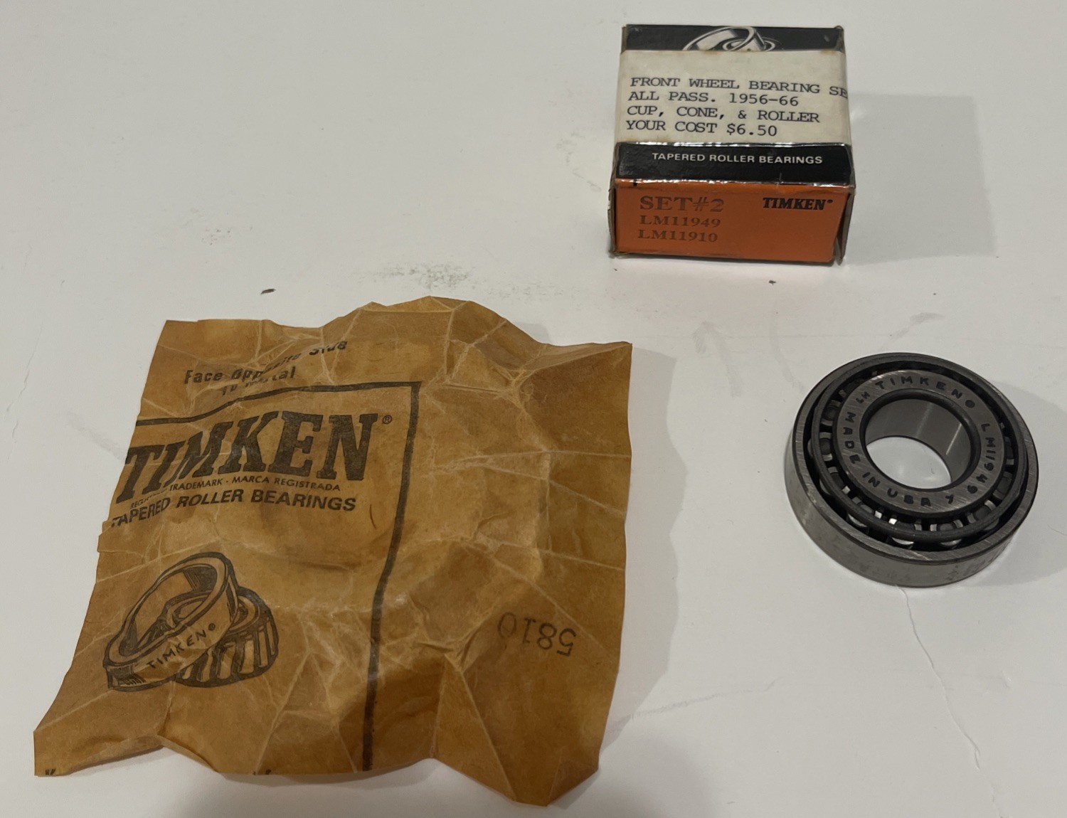 Timken LM11949 and LM11910 Front Wheel Bearing Set – New in Open Box