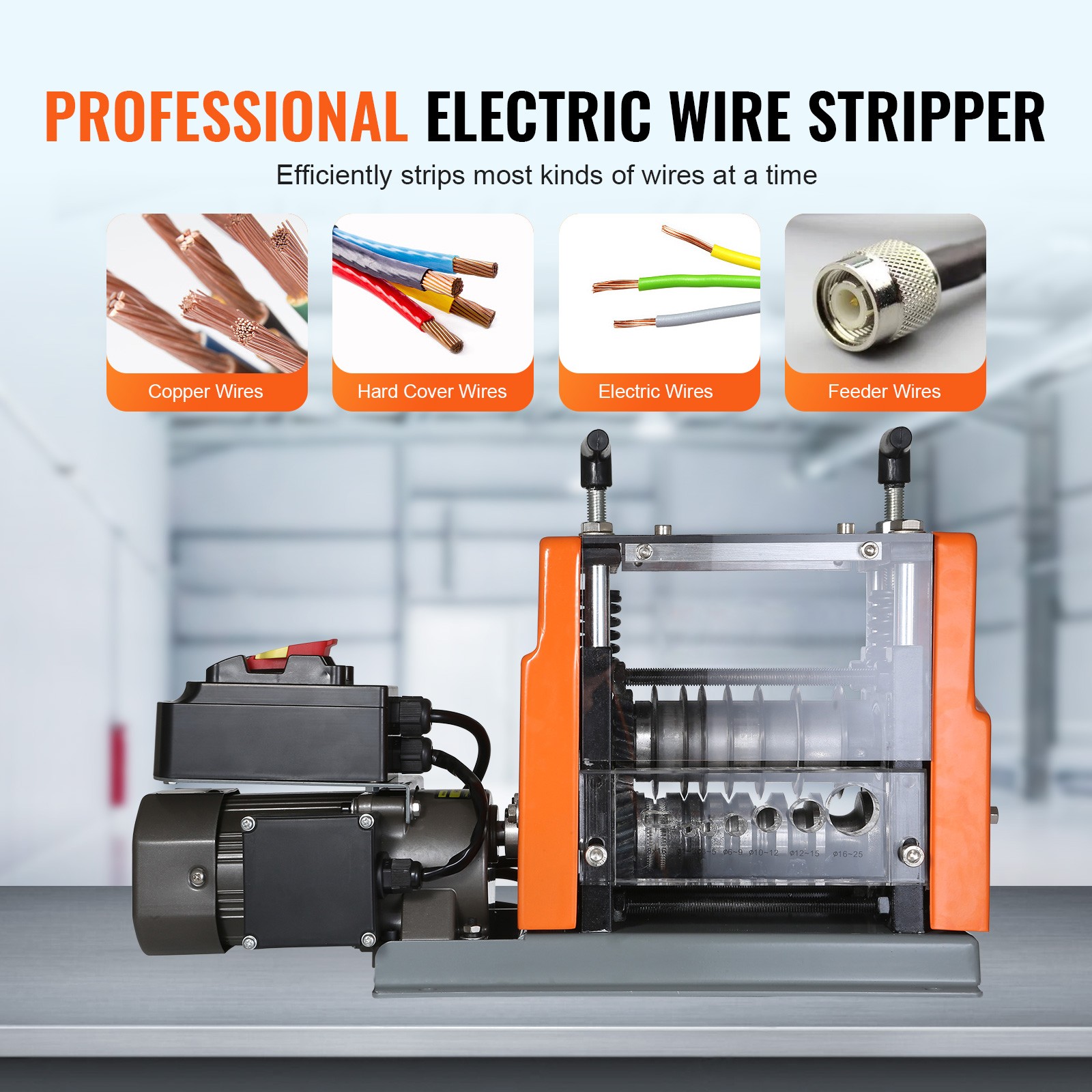 Electric Wire Stripping Machine Copper Cable Stripper 0.06»-0.98» 60 W