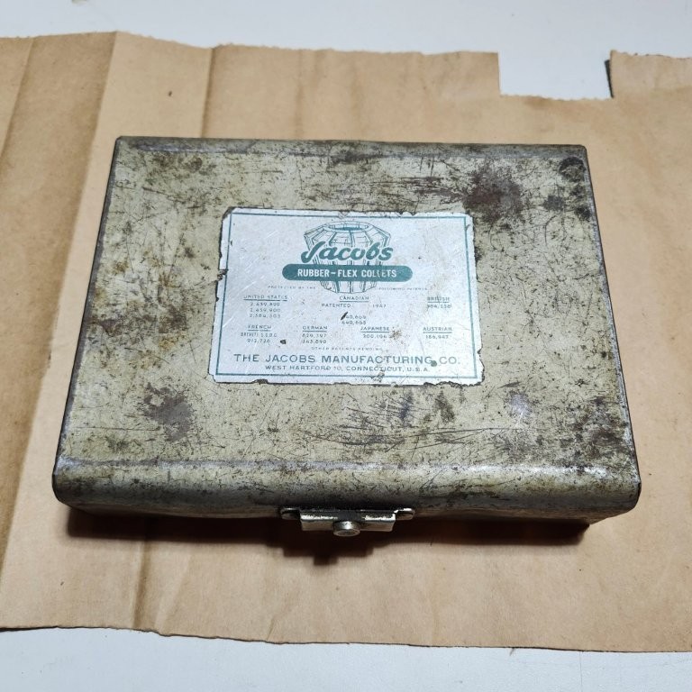 Jacobs Rubber Flex Collars Used 6 Pcs. as Listed in Steel Case Shown USA