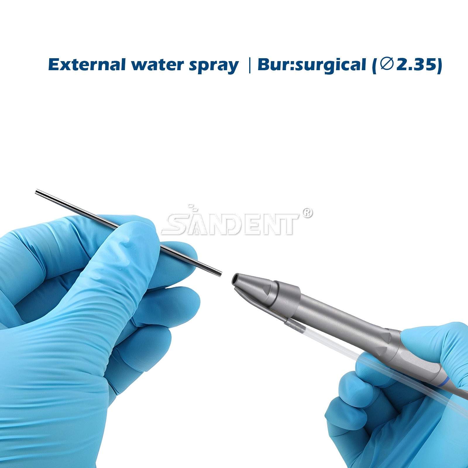 SANDENT Dental Surgical Straight Handpiece 1:1 Direct Drive Micro Surgery E-type
