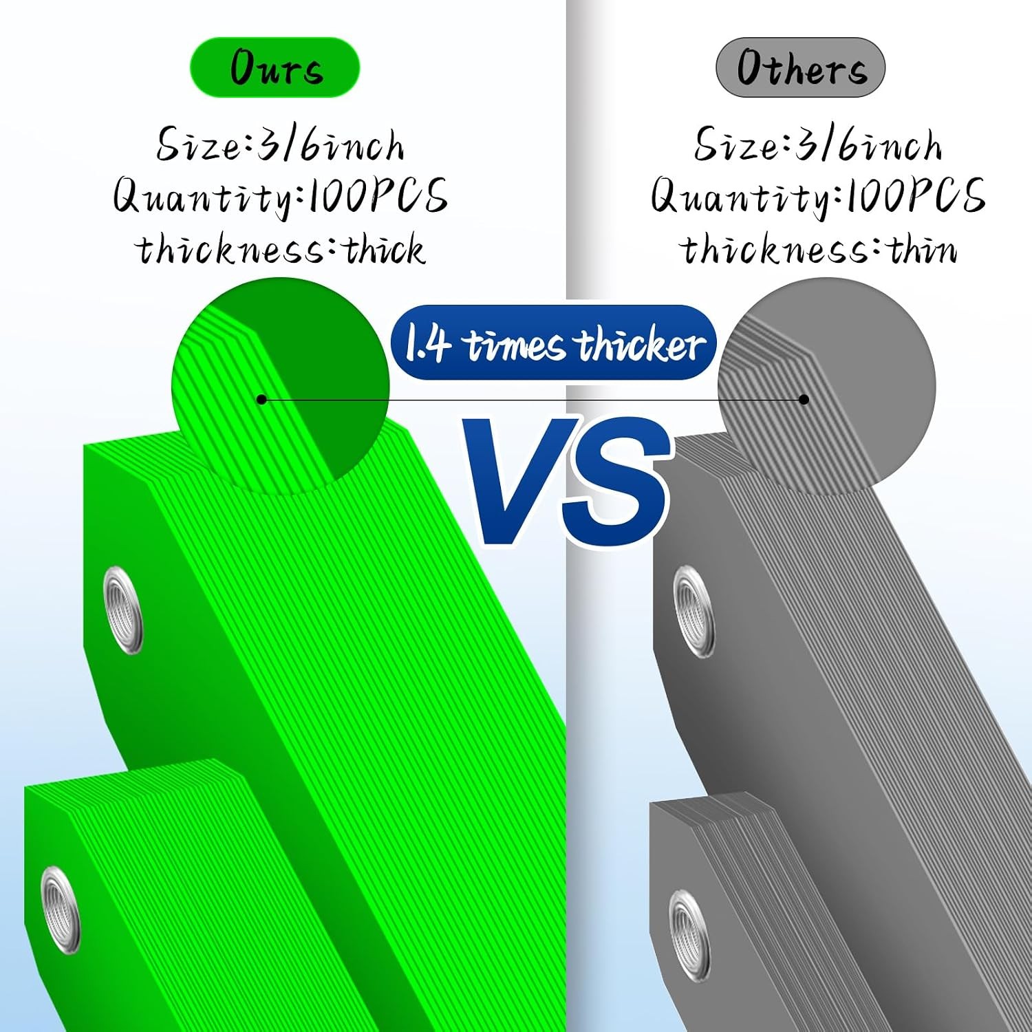 Heavy Duty Green Shipping Tags 6 1/4″ x 3 1/8″ Waterproof with Wire Attached