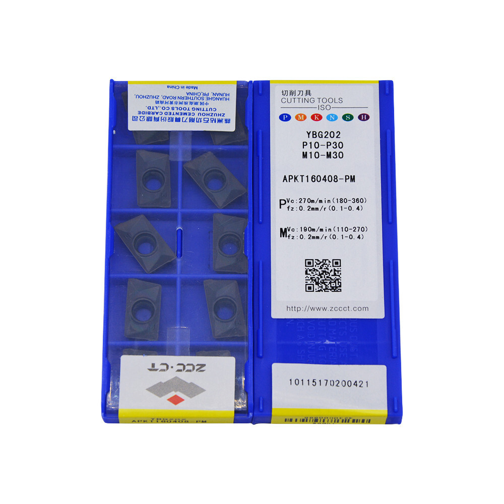 ZCC·CT 20pcs APKT160408-PM YBG202 CNC Milling Inserts Free Shipping