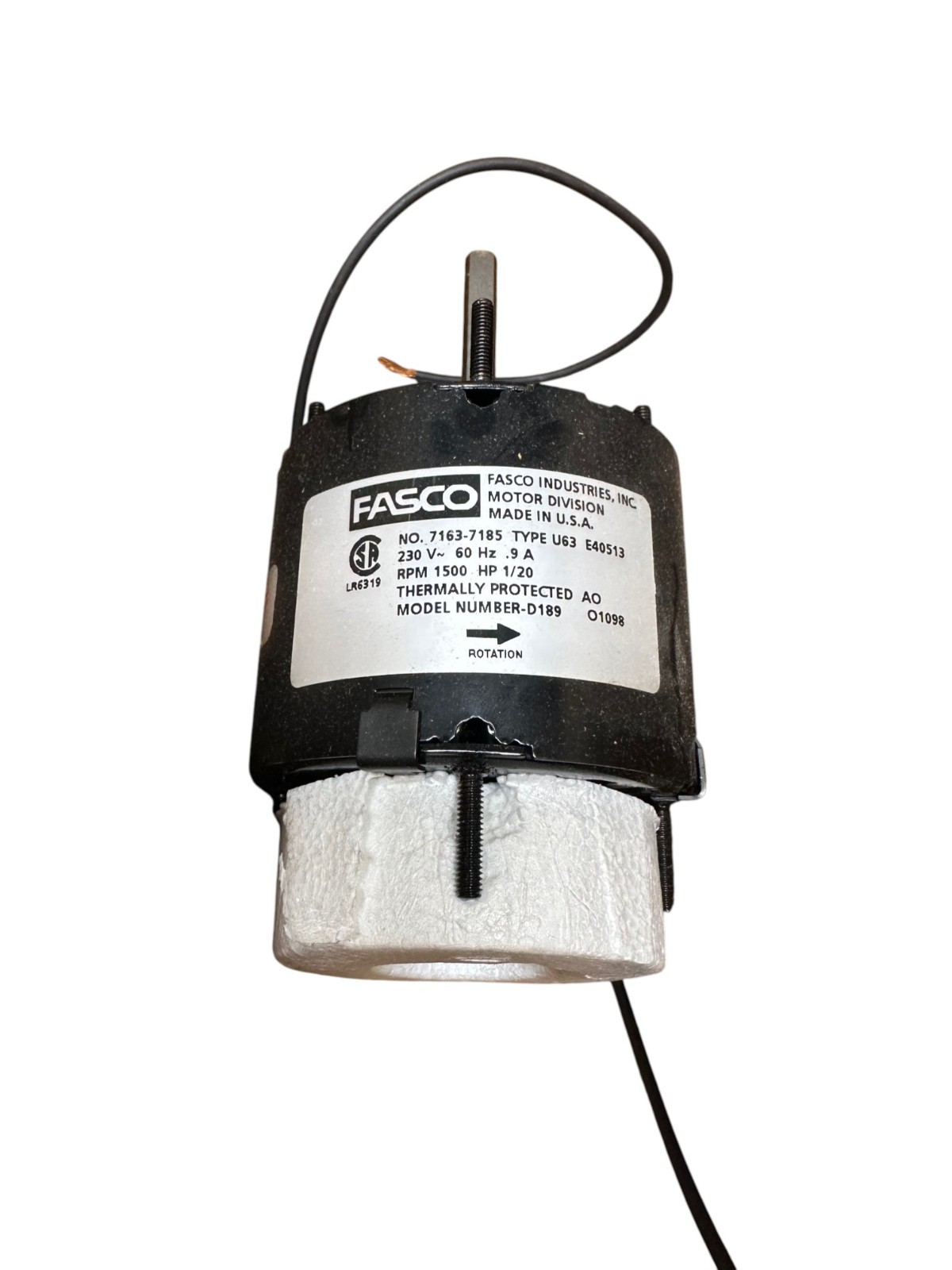 NEW Fasco D189 230V 0.9A 1500RPM Motor *SALE*