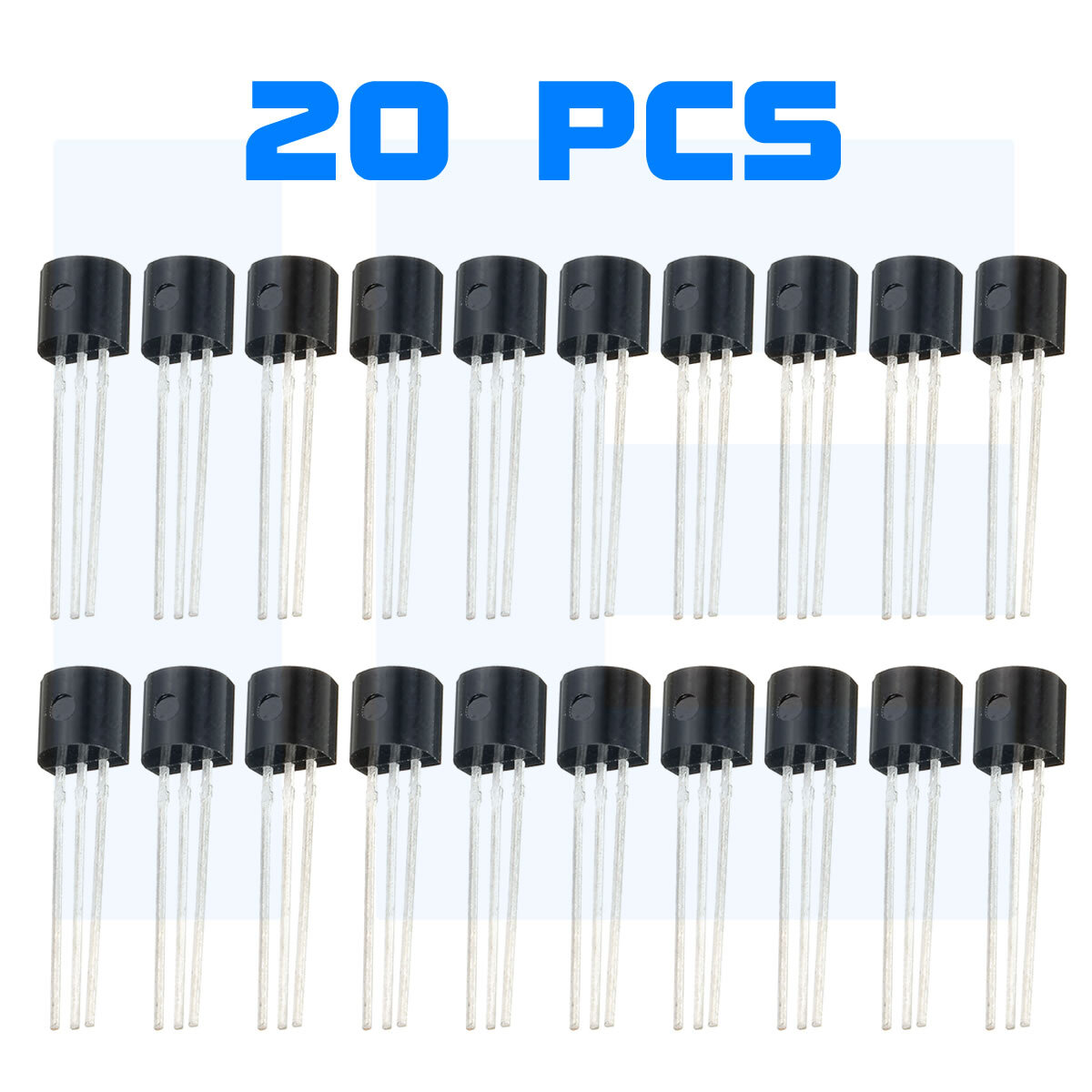 20pcs 2N2222A NPN 2N2222 TO-92 Plastic-Encapsulate Power Transistors 75V 0.8A