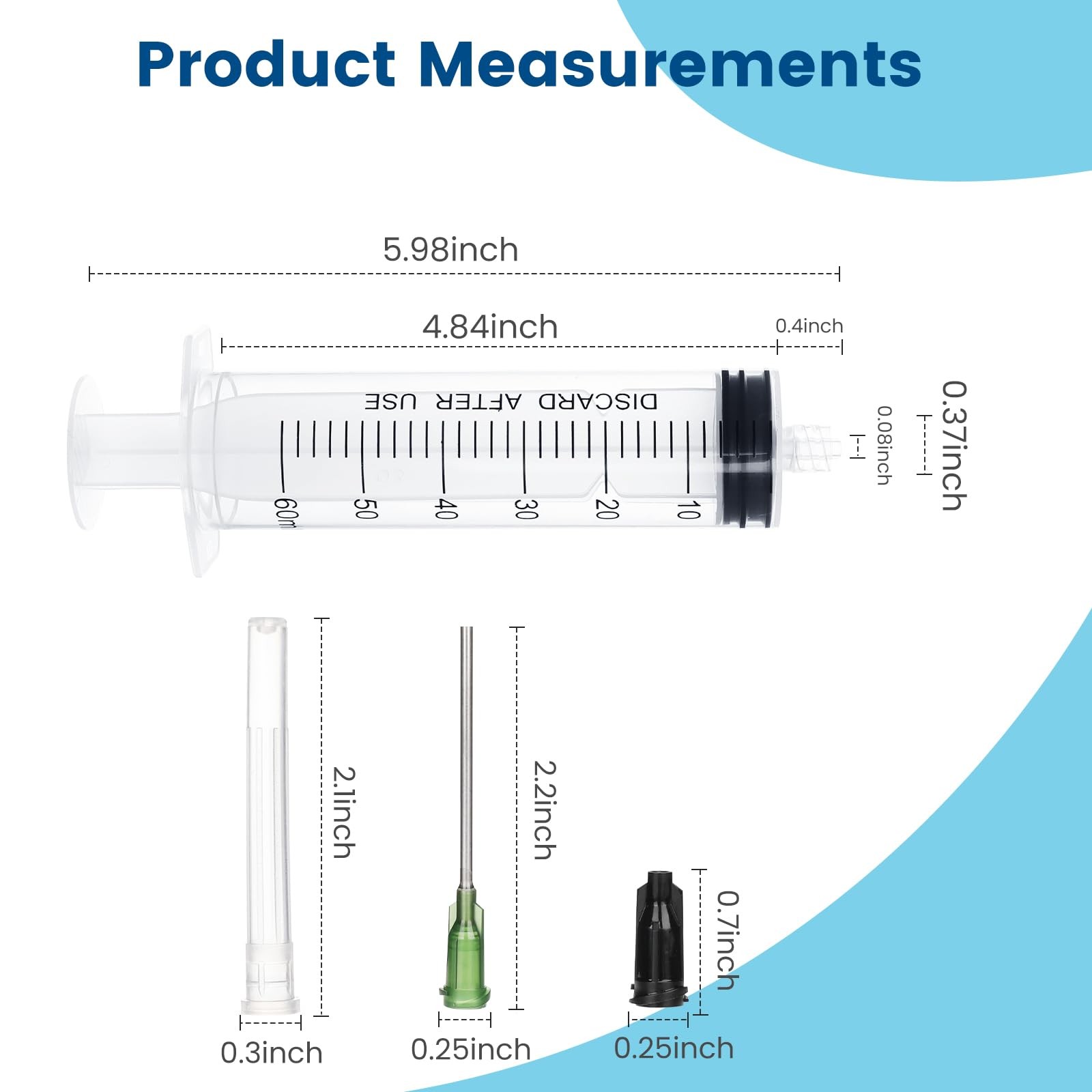 60ml Independent Packing Industrial Syringes for Filling , 4 Sets