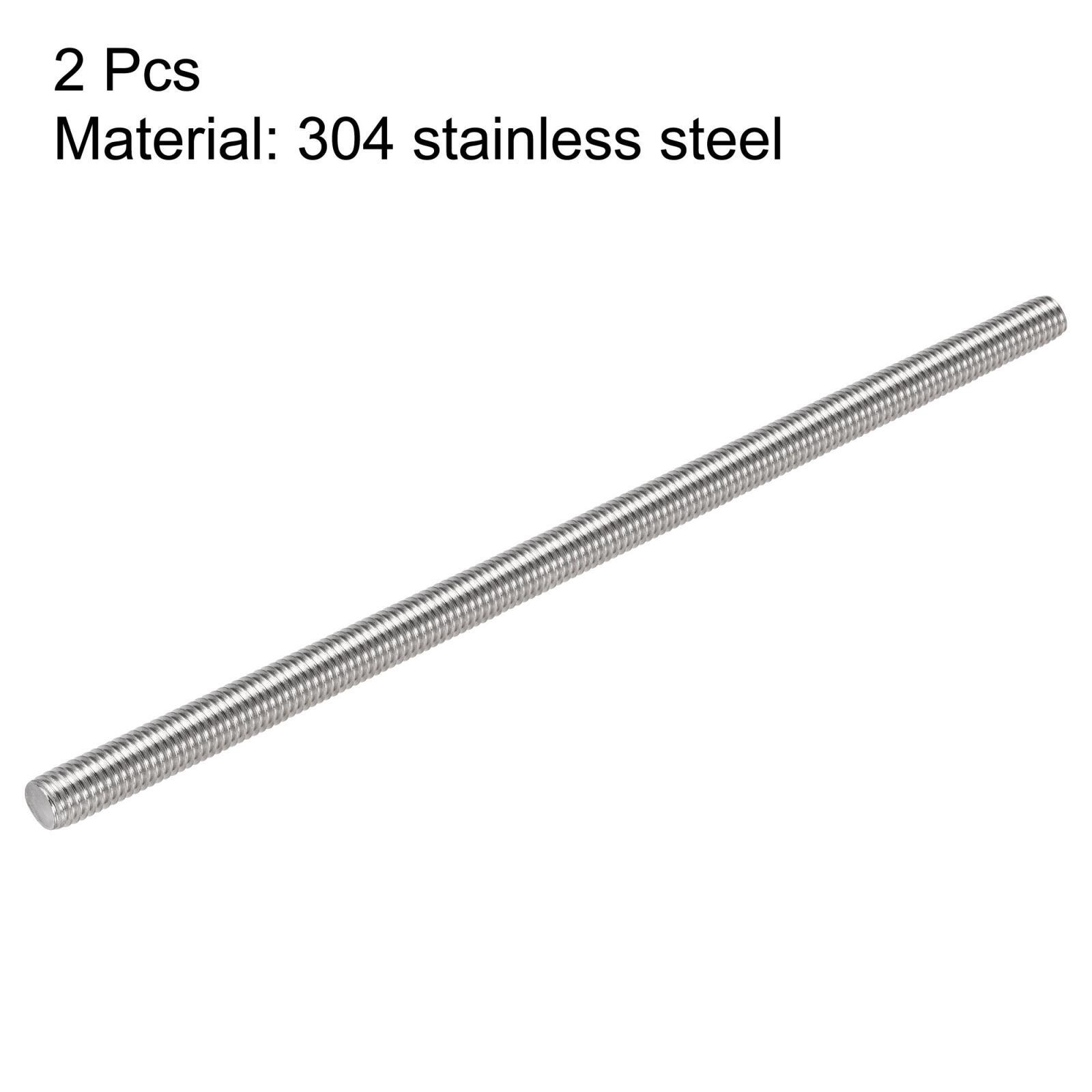 2pcs M12 x 300mm Fully Threaded Rod 304 Stainless Steel Right Hand 1.75mm Pitch