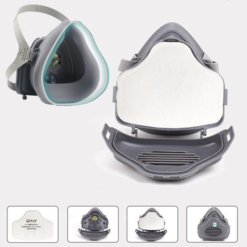 Safety Gas Mask Respirator Half Face For Painting Spraying Facepiece +20 Filters