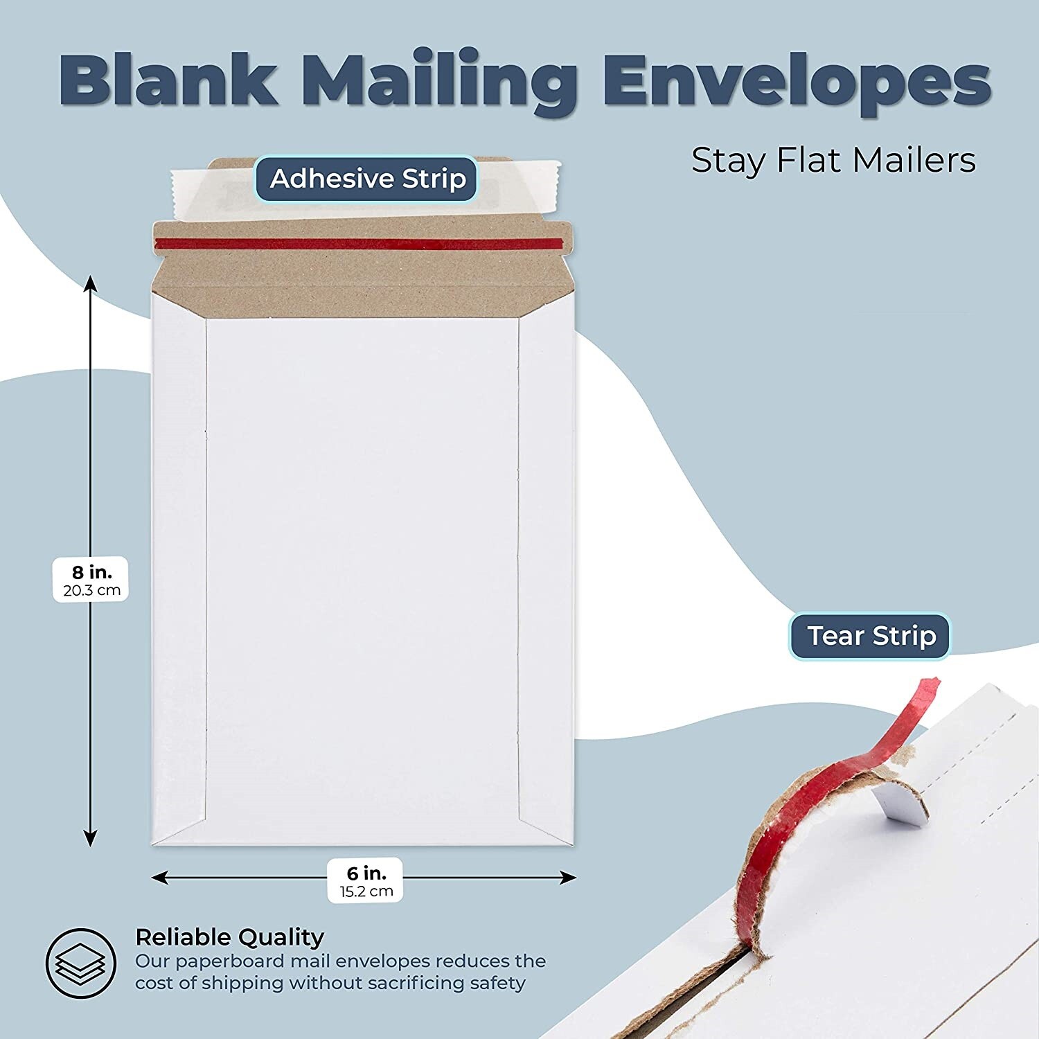 100 – 6″ x 8″ White CD/DVD Photo Ship Flats Cardboard Envelope Mailer Mailers