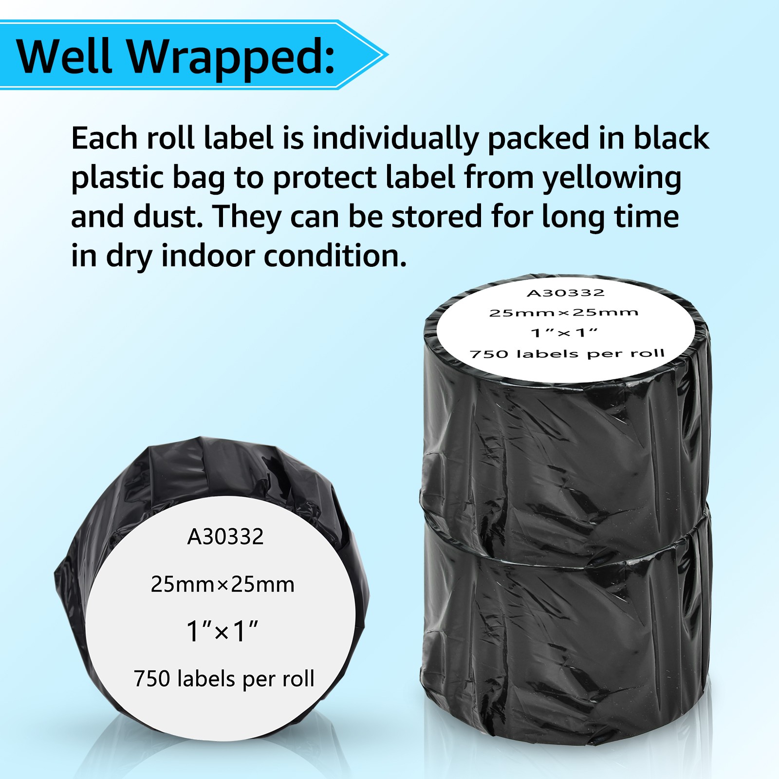 1 Roll 750 Small Multi-purpose Label 30332 for Dymo LabelWriter 450 400 1″ x 1″