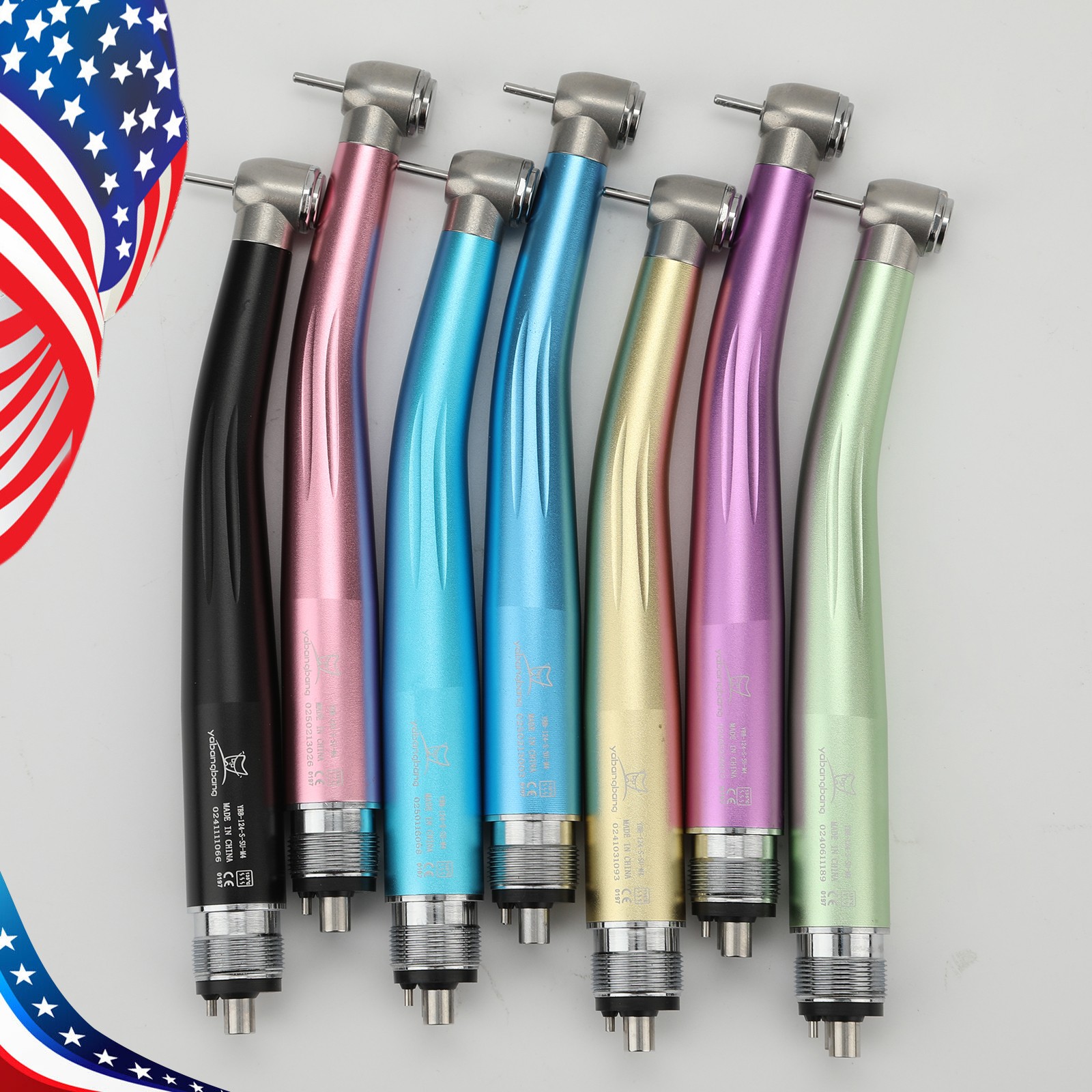 NSK Style Dental High Speed Handpiece 4Hole Turbine Push Button 7 Color