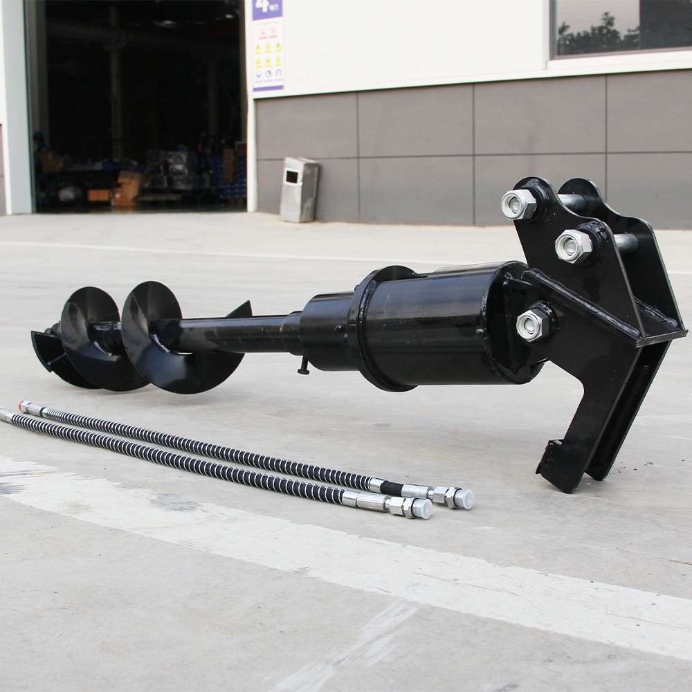 300mm Auger Drill Attachment for Mini Excavator Hydraulic Post Hole Digger Free