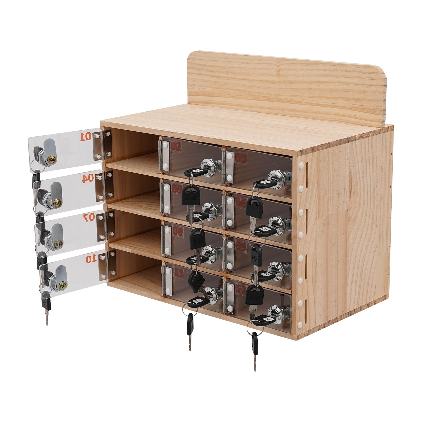 12.76*7.4*9.02in Acrylic And Wood Cell Phone Storage Cabinet With Locks And Keys