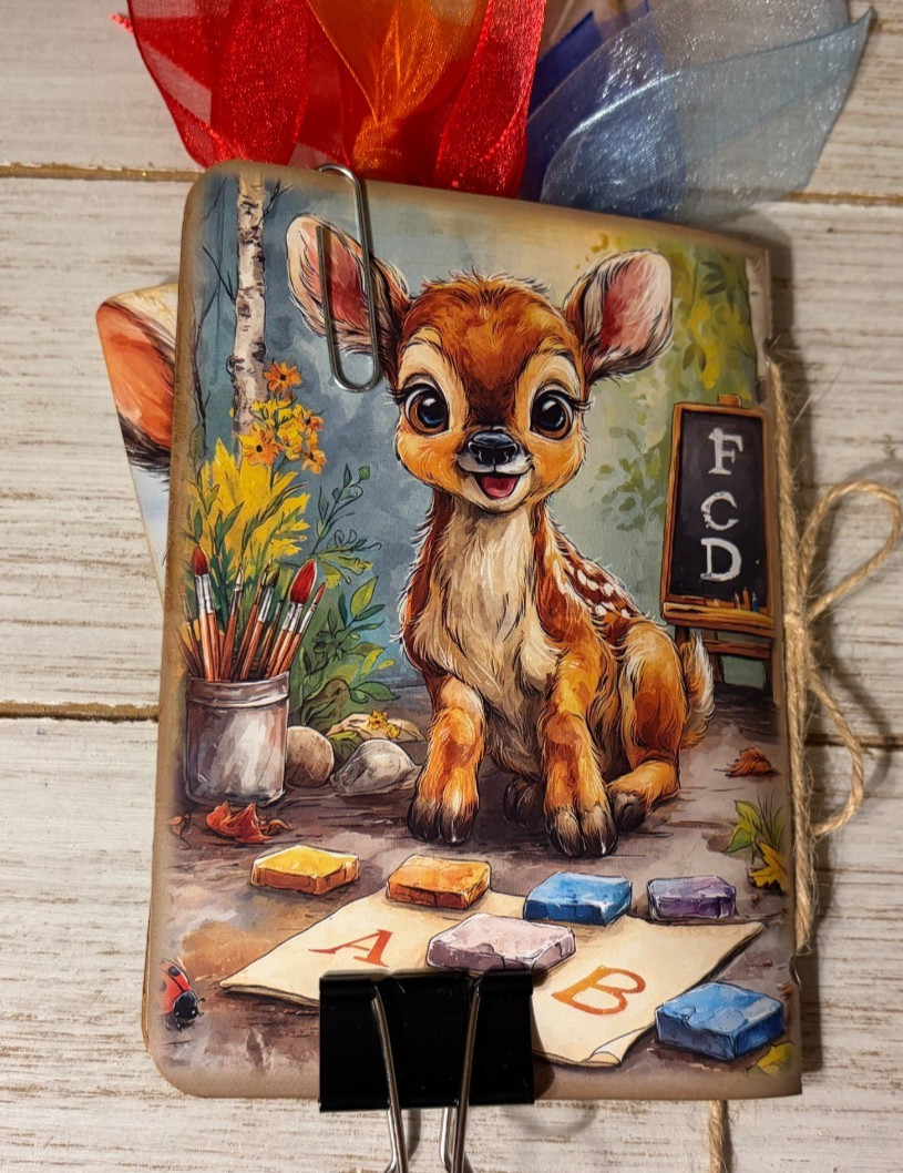 Junk Journal Handmade Booklet Book Vintage «School Days» Pockets, Ephemera