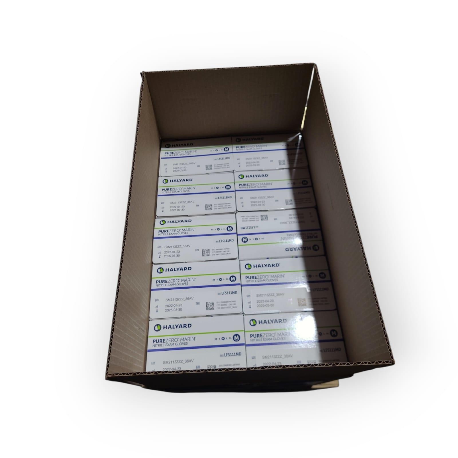 HALYARD Nitrile Exam Gloves, 9.5 Inches Length, 5 Mil, Blue Size M Case of 1000