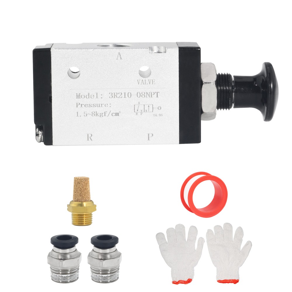 3 Way 2 Position Air Hand Lever Valve 1/4 NPT Pneumatic Manual Control