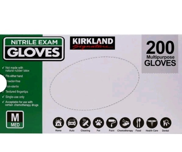 Kirkland Signature. Nitrile Exam Gloves, Medium. 400 Count