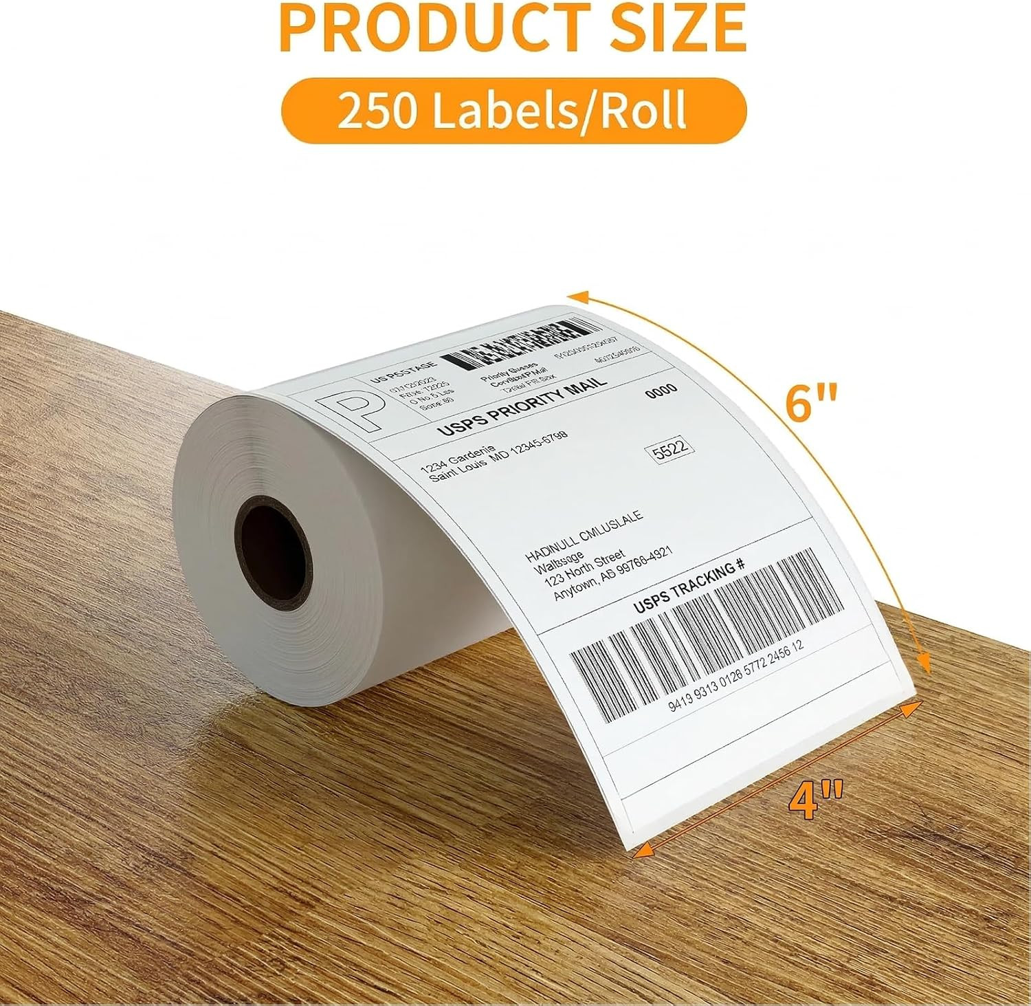 Direct Thermal Labels 4 x 6 Shipping Mailing Labels Roll 250 Waterproof
