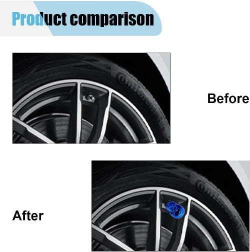 4PCS Skull Style Tire Valve Stem Caps, Antirust Copper Core, Leakp Color: Blue