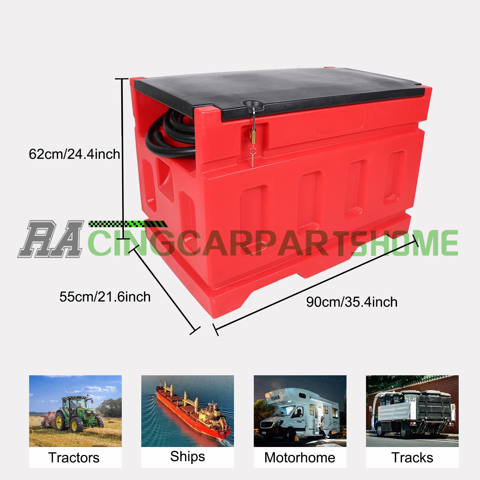 48Gallon Portable Gasoline Fuel Tank w/ 12V DC Electric Fuel Transfer Pump 15GPM