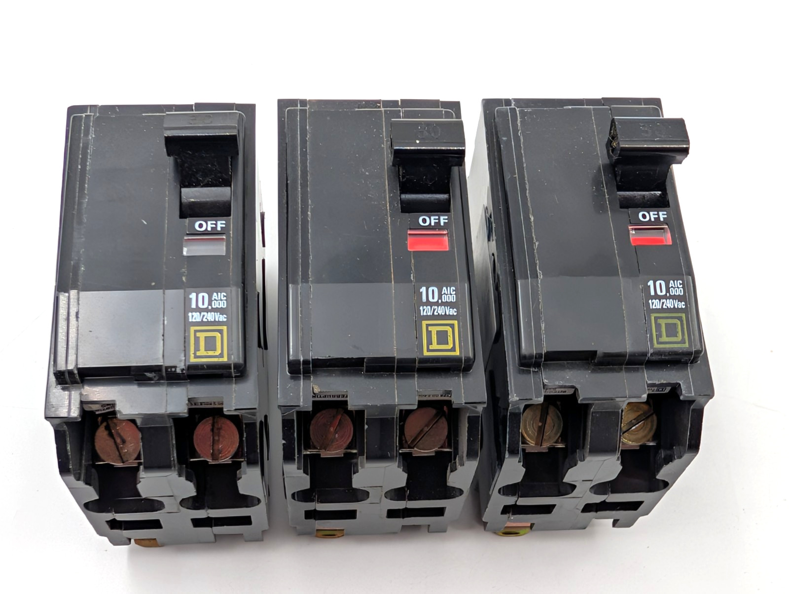 Square D QO230 30 AMP 2 Pole Yellow Face Breakers – Set of Three