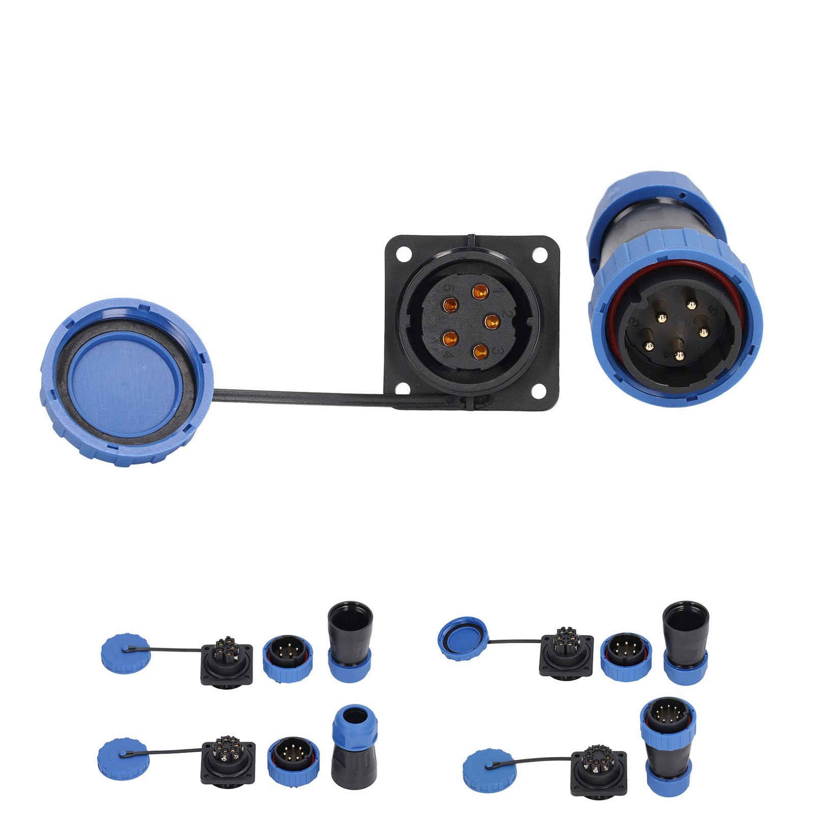 Waterproof Plug Socket Connector 380V 45A IP68 Waterproof Weld Free Aviation