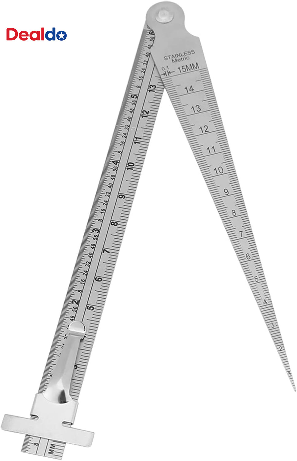 Stainless Steel Welding Taper Gauge Depth Ruler Hole Inspection Tool with Gradua
