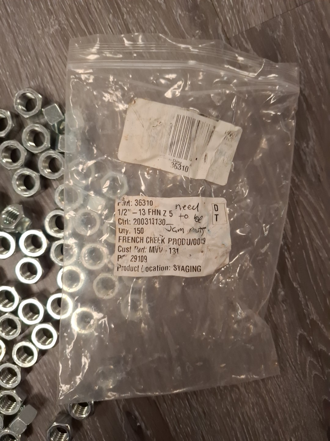 (200) 1/2-13 Grade 5 Hex Finish Nuts – Zinc Plated – Coarse