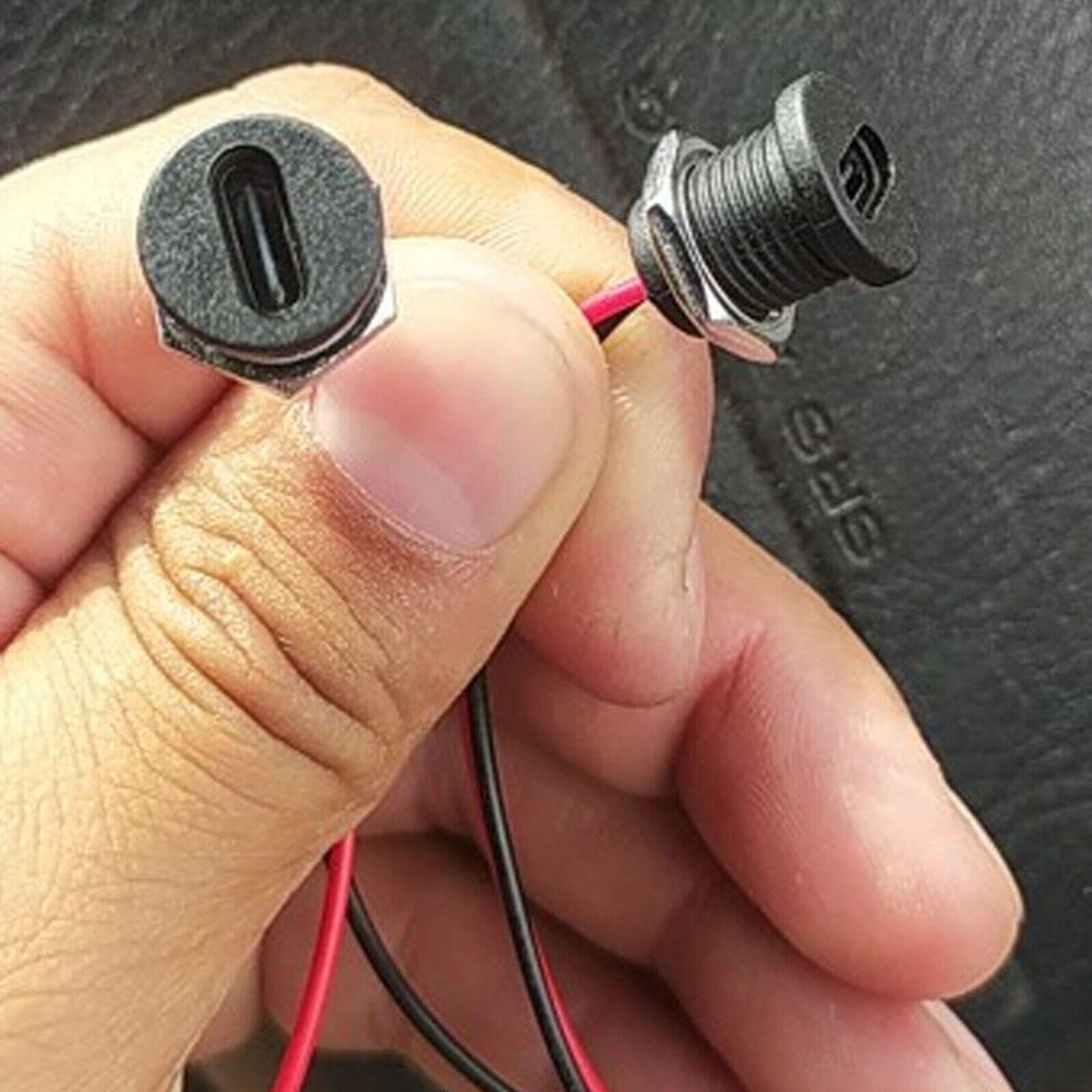 10PCS USB Connector 2Pin Type-C Female Waterproof Current Fast Charger Jack Port