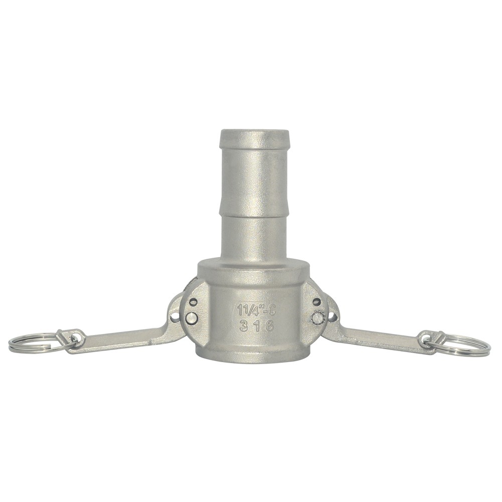 1-1/4″ 1.25 in Type C Camlock Female Coupler to Hose Barb Stainless Steel SS 304