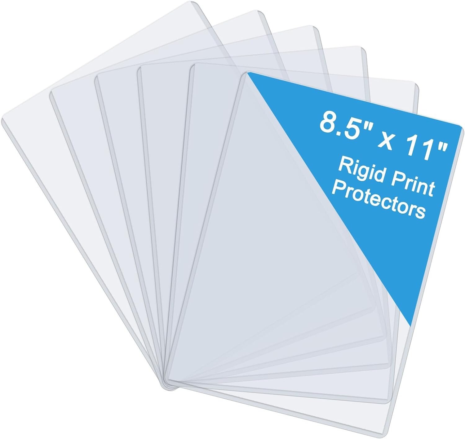 6 Pack 8.5″ x 11″ Rigid Print Protectors, Clear Waterproof Hard Plastic Page …