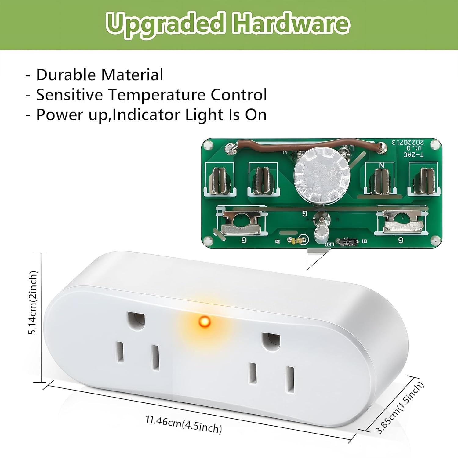 2 Pcs Thermal Cube, Auto on Below 32°F Off Above 50°F, Plug in