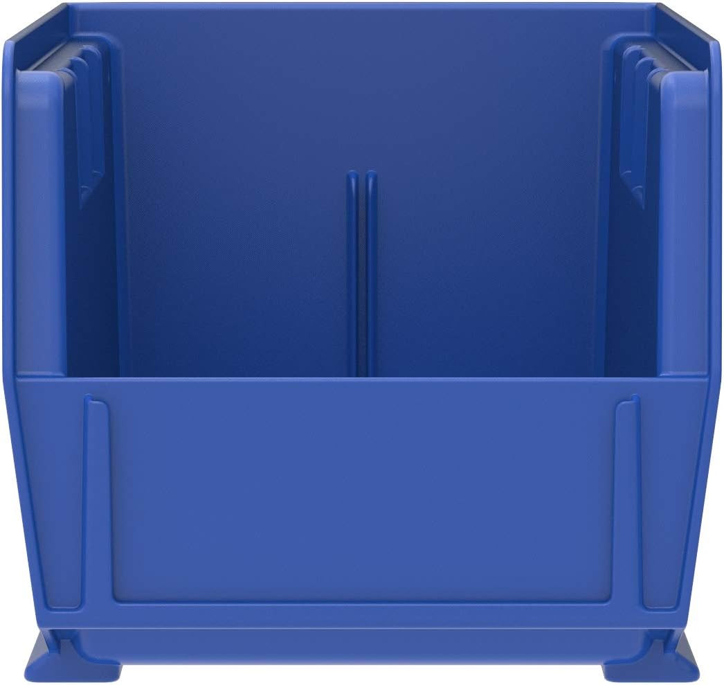 Storage Bins Set: 6 Yellow & 12 Blue Plastic Organizers