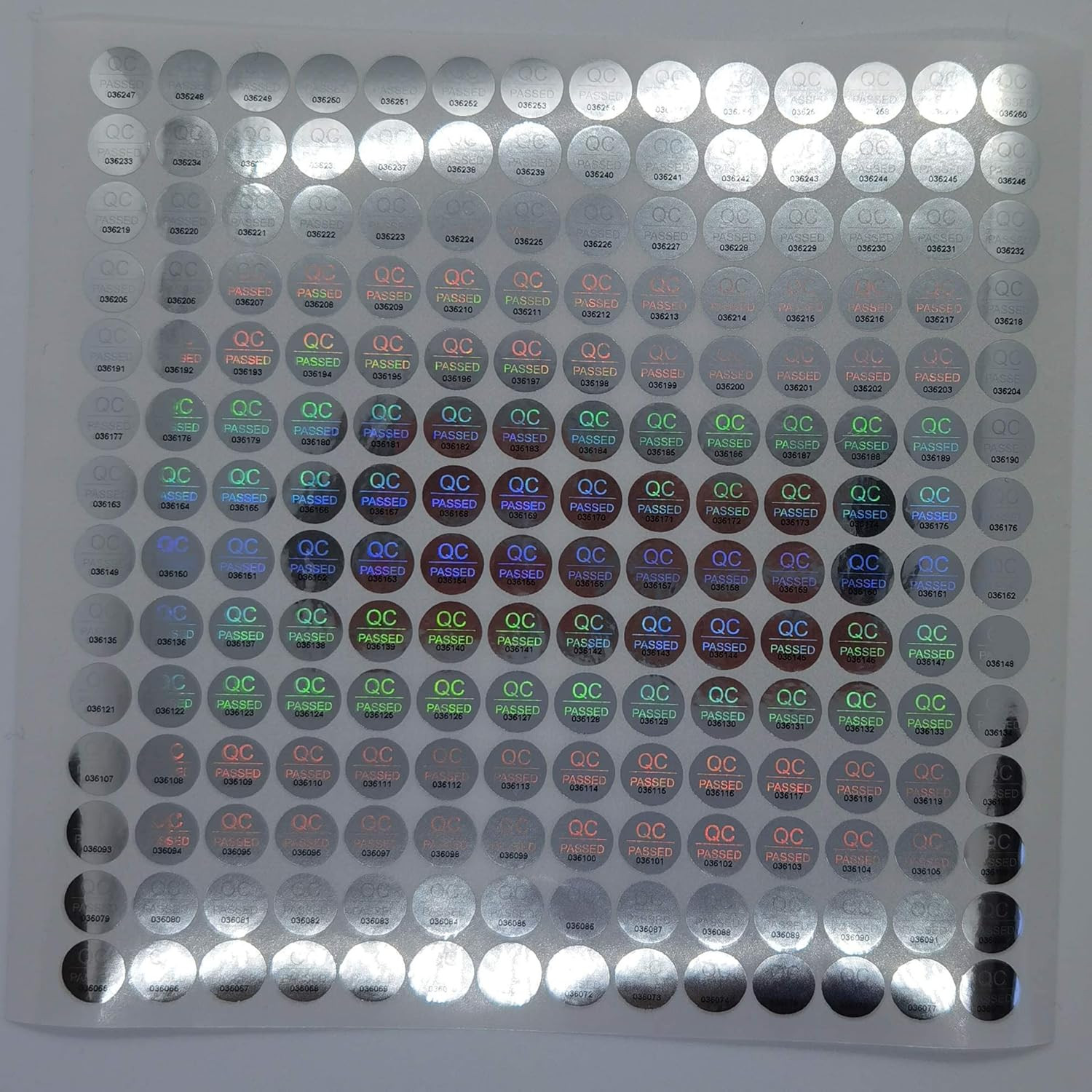 1100Pcs 0.39 Inch QC Passed Tamper Proof Stickers Silver High Security Tamper Ev