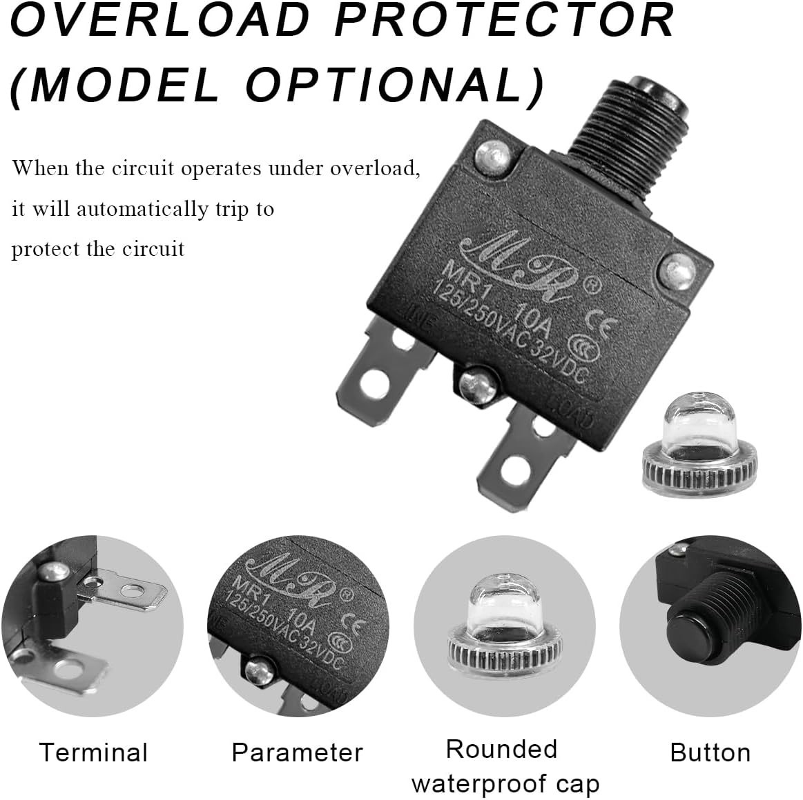 Compact 5 PCS Circuit Breaker Set – Overload Protection and Waterproof Cover