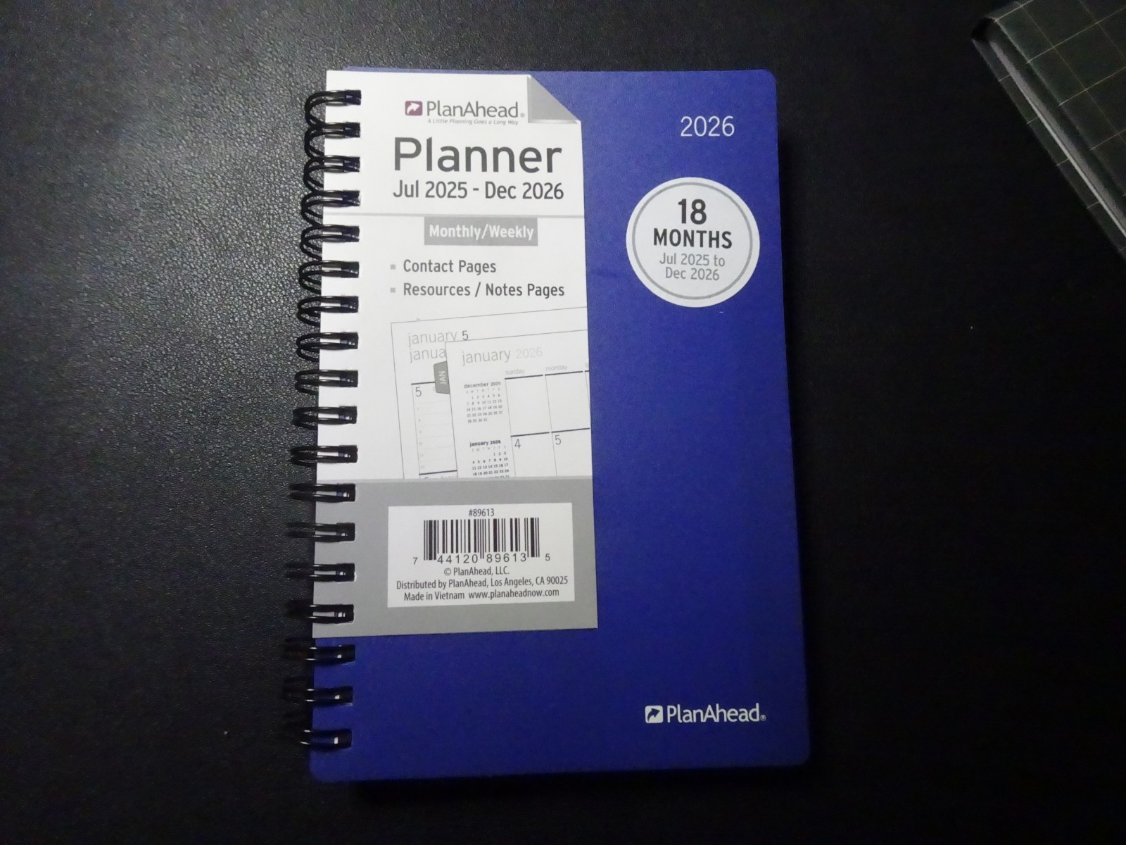 PlanAhead Home Office Monthly Weekly Blue Planner Jul25 – Dec26, 4″ x 6.25″
