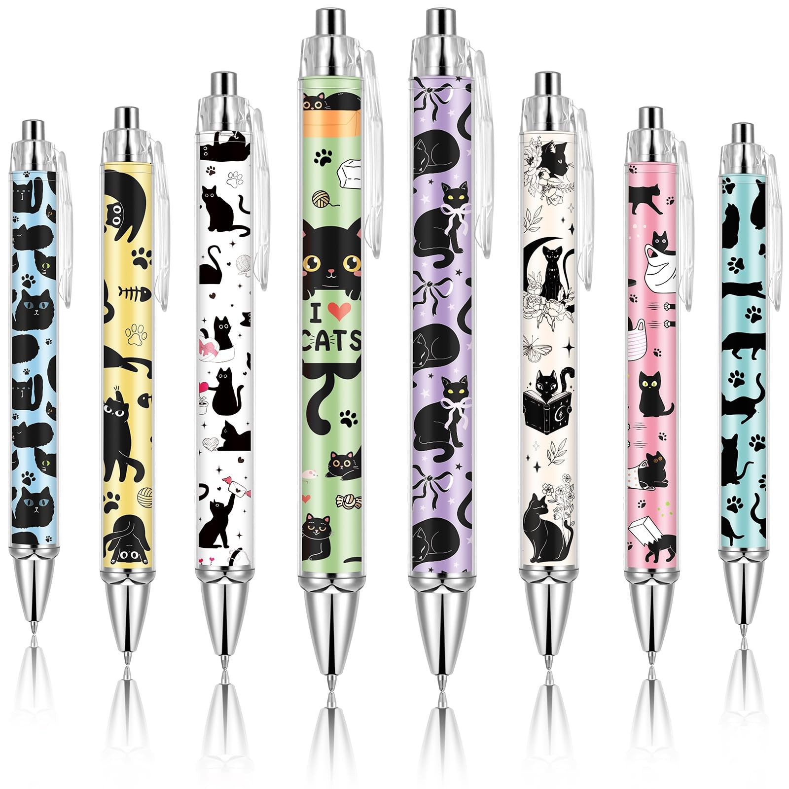 Ireer 8 Pcs Ballpoint Pens for Women 1.00 mm 1 Count (Pack of 8), Multicolor
