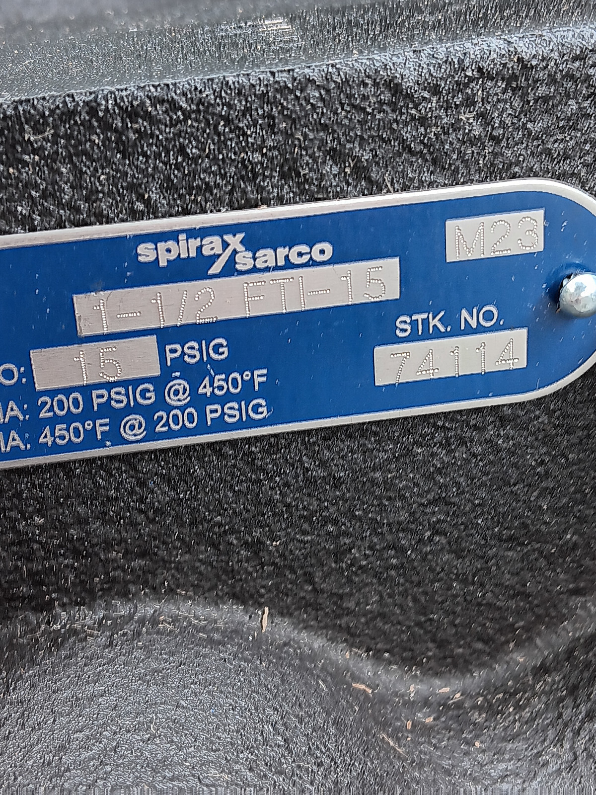 SPIRAX SARCO 74114 1-1/2 FTI-15 15 PSIG