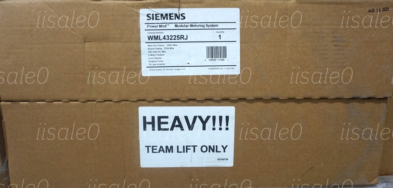 Siemens WML43225RJ 225 Amp 3Phase 4Wire 7 Jaw 4 Position Meter Stack QTY ON HAND