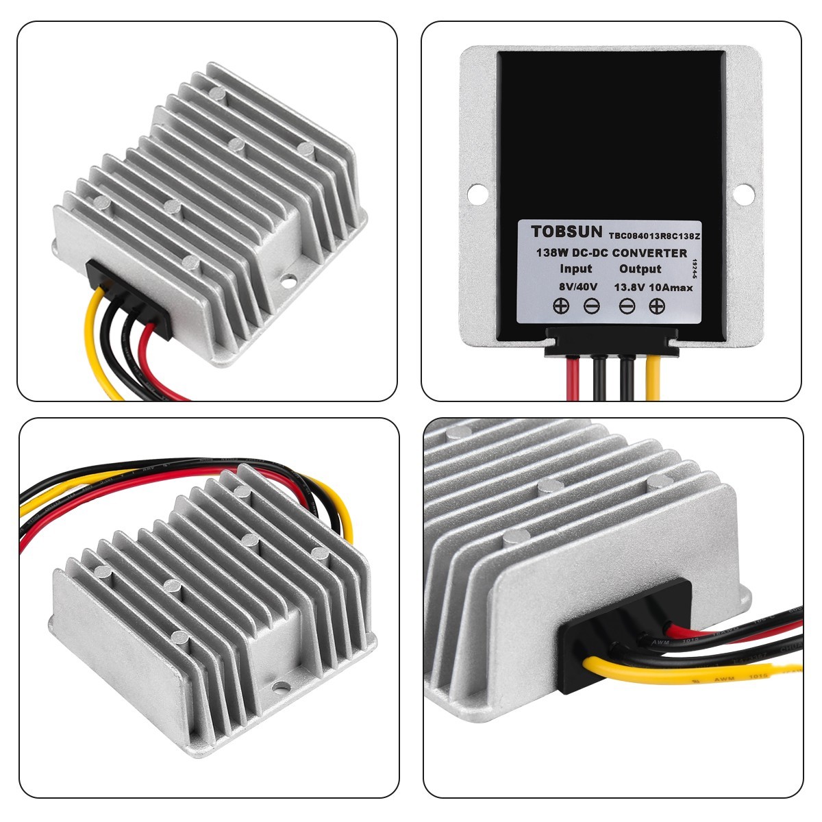 DC 8-40V to DC 13.8V 10A 138W Converter Buck Boost Voltage Regulator Waterproof