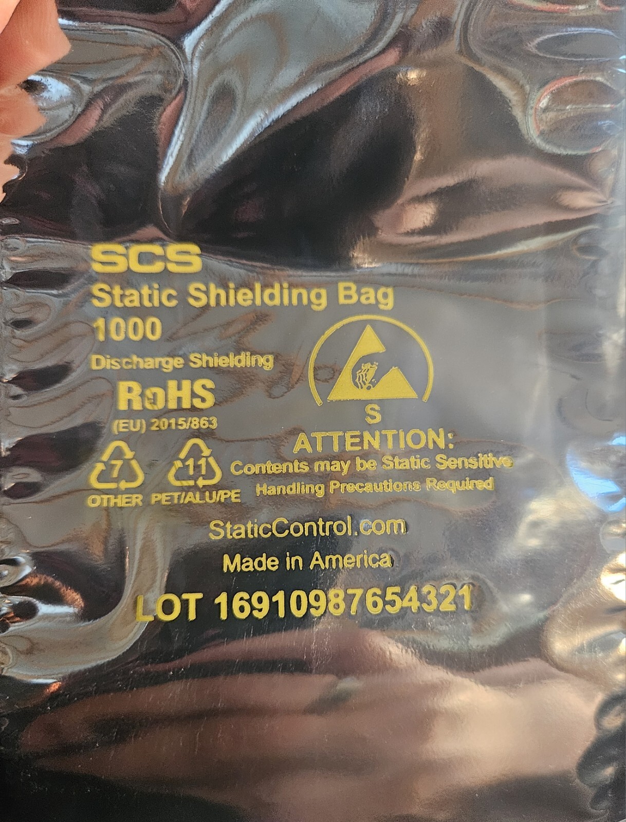 SCS 1000 Static Shielding Bags 3″ X 5″ Zip Top 76mm X127mm ~ Lead Free 100 COUNT