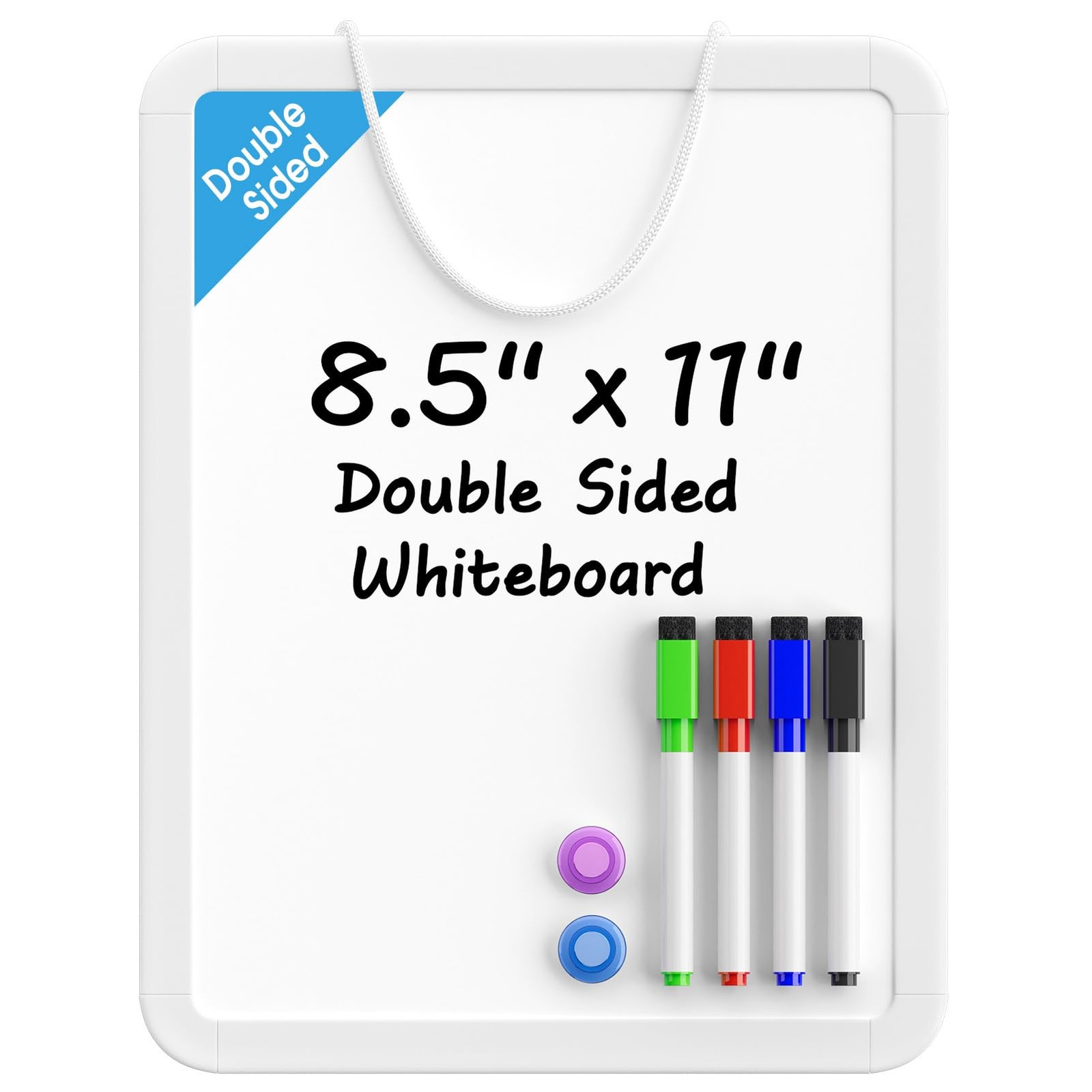 MaxGear Small Dry Erase Board 8.5×11 Inches, Double Sided 8.5″ x 11″, White