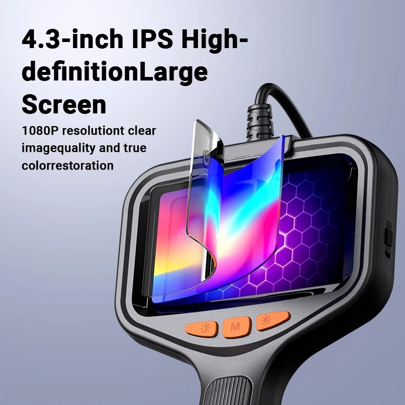 4.3in Inspection Camera w/ Light Articulating Camera for Plumbing Inside Wall