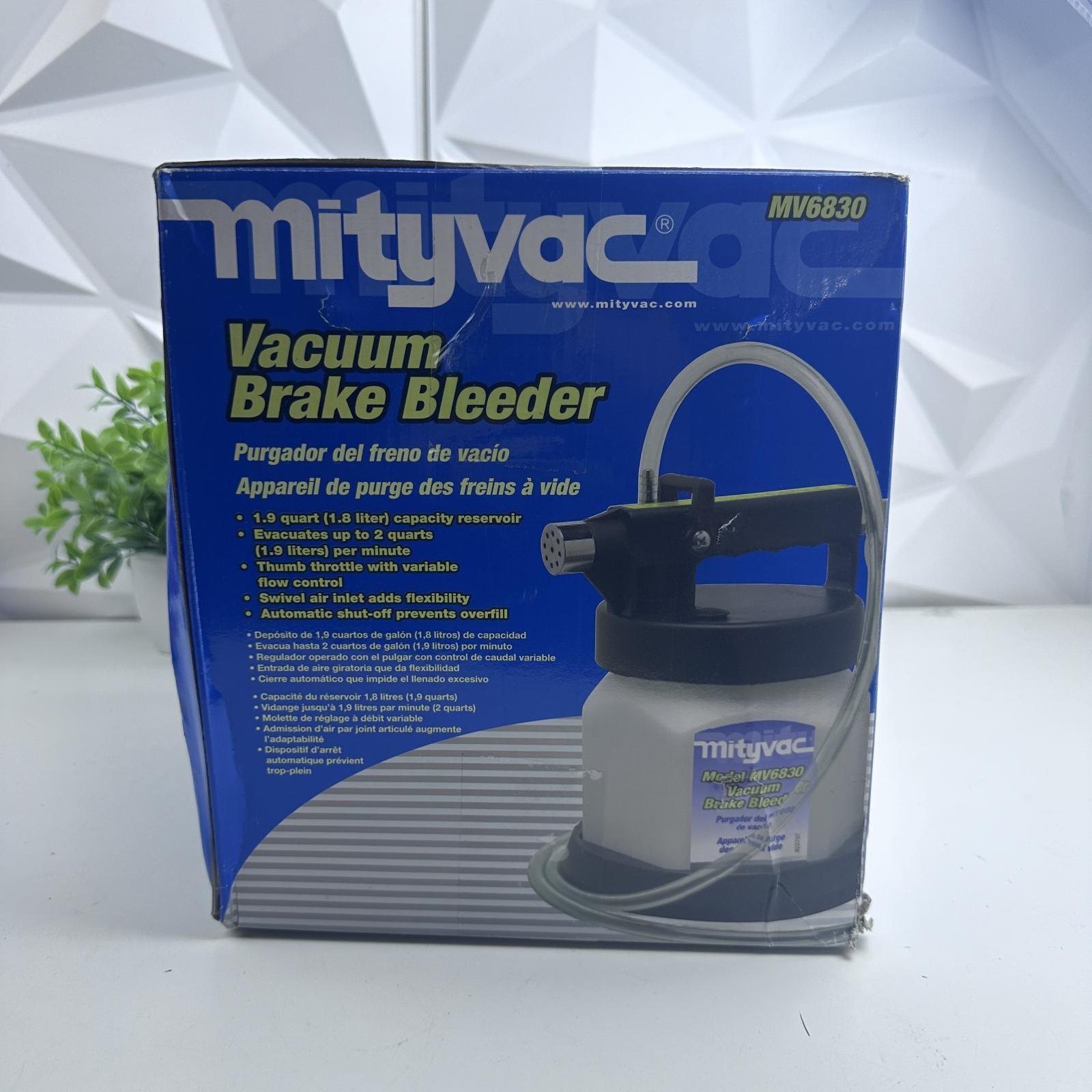 Mityvac MV6830 Vacuum Brake Bleeder, 1.9 Qt Reservoir, Variable Flow Control