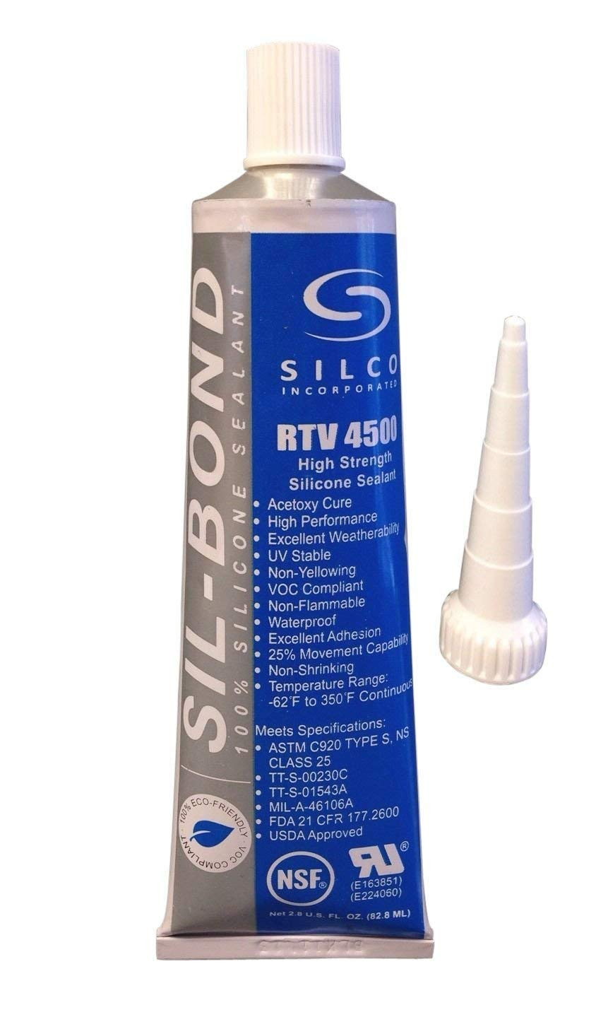Silicone RTV 4500 Food Contact Safe High Strength Silicone Sealant, Clear (2.8 F